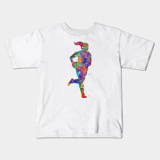 Rugby player girl Kids T-Shirt